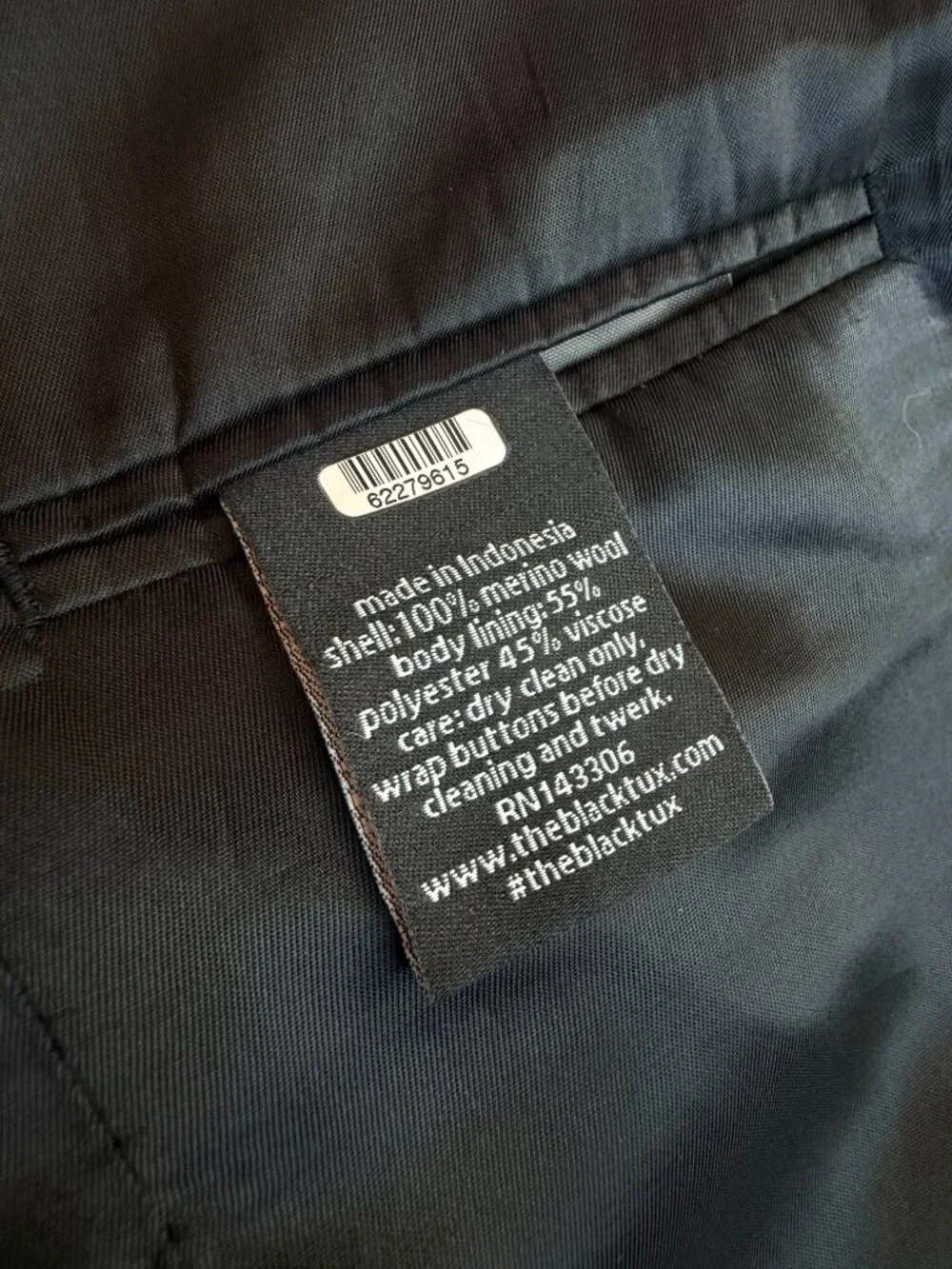 The Blk Tux Tollegno 1900 Black Blazer Jacket Sport Coat Merino Wool Size 38R
